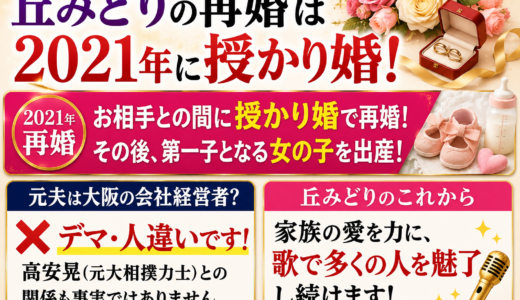 丘みどりの再婚は2021年に授かり婚！元夫は大阪の会社経営者・高安晃との人違いと娘誕生まで徹底解剖！